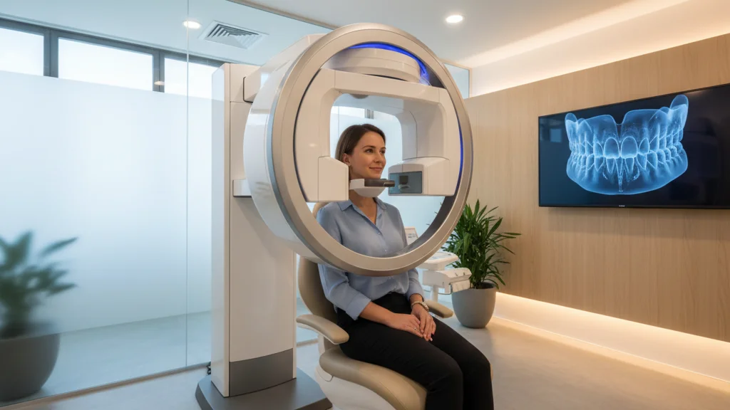3D CBCT dental scanner in a modern dental office at Primary Integrative Dentistry in Brentwood Los Angeles